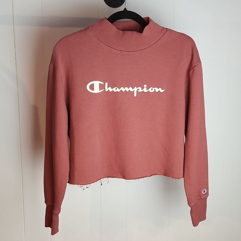 Champion‎ Womens Crop Mauve Pullover Sweatshirt